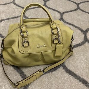 Lovely 17.5” Coach Ashley Satchel - Yellow